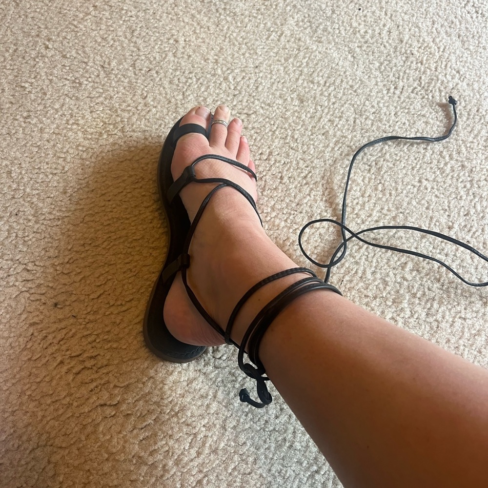 Madewell boardwalk lace up sandal, size 8